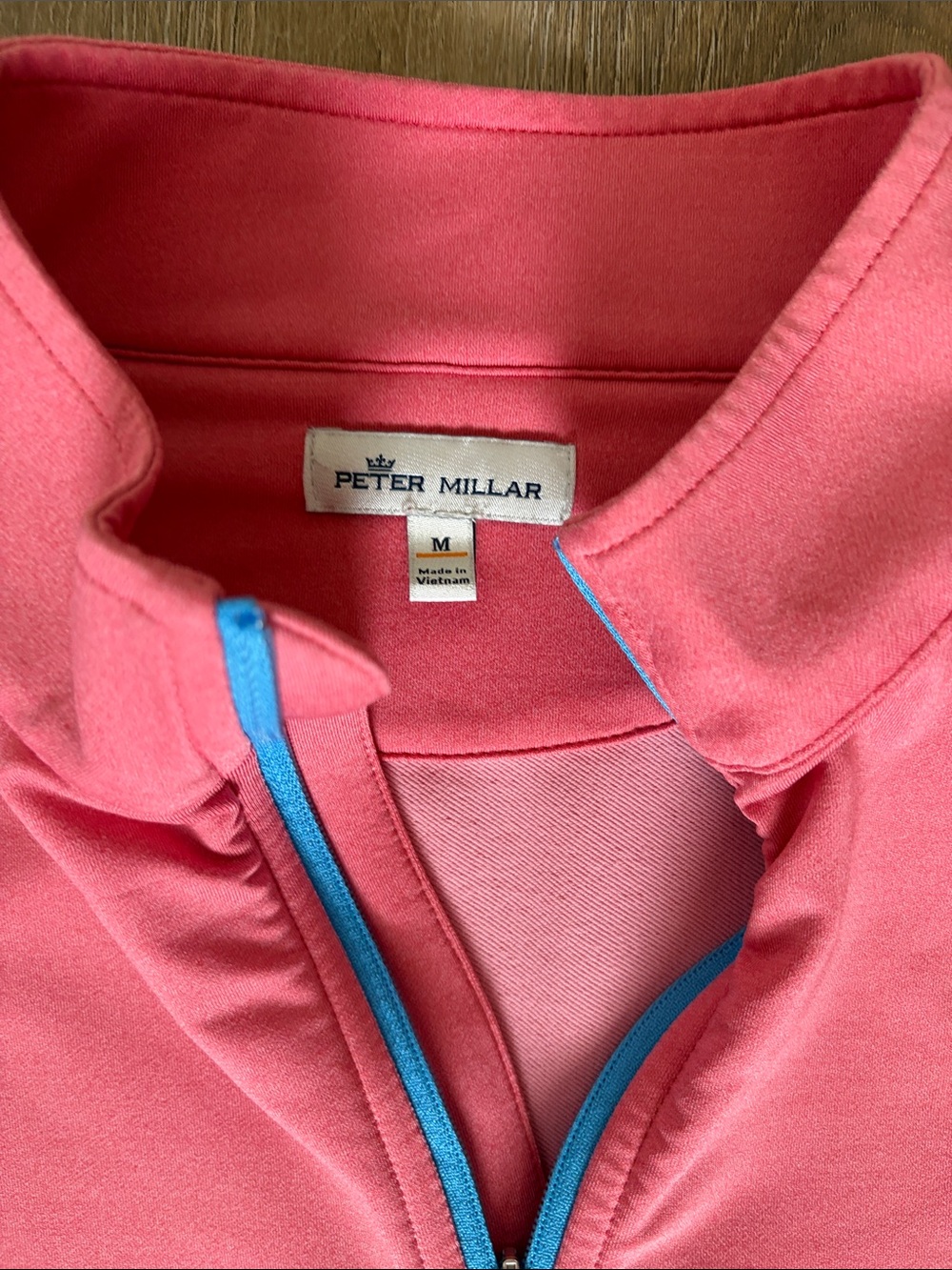 Peter Millar Coral Pink Quarter-Zip Pullover - Picture 2 of 3